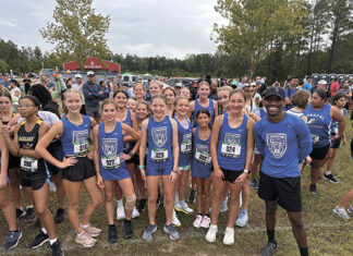 Coach Speed with the girls’ 3K team