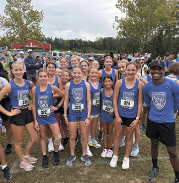 Coach Speed with the girls’ 3K team