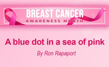 A blue dot in a sea of pink