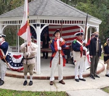 Members of the Sons of the American Revolution Jacksonville chapter dress in period costumes for a historical commemoration event. The chapter hosts several events throughout the year to promote patriotism and preserve American history. Photos courtesy Jacksonville Chapter of the Sons of the American Revolution