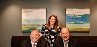 From left, Todd Perkins, Sarah Blackley and Chris Thompson of Upper Deck Wealth Management. Photo courtesy Upper Deck Wealth Management