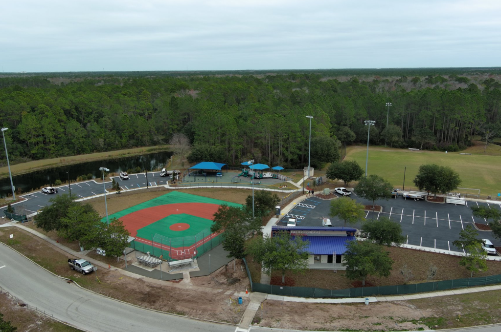 Aerial view of the Field of Dreams baseball facility. Photo courtesy St. Johns County Public Affairs