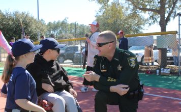 Field of Dreams: Local baseball facility completes $1.5 million expansion St. Johns County Sheriff Robert Hardwick speaks with athletes at the Field of Dreams. Photo courtesy St. Johns County Public Affairs