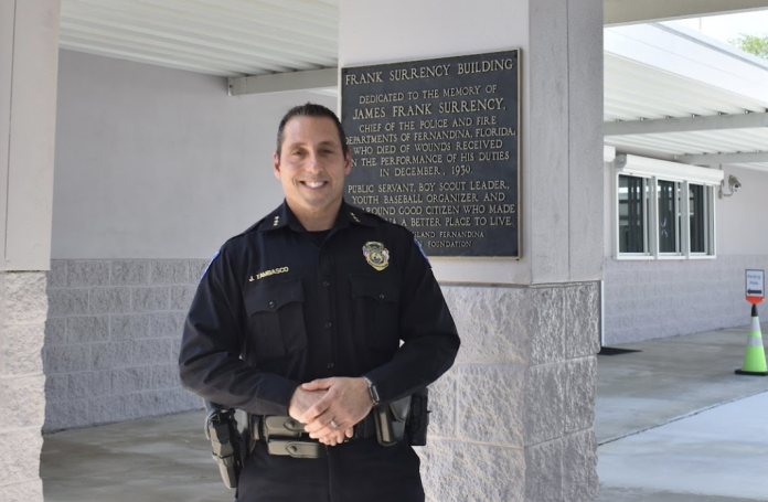 Chief Jeffrey Tambasco outside the FBPD station. Photo by Kate Kimmel/Nassau NewsLine