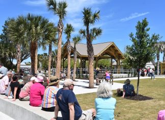 Park visitors watch the Honey Badgers perform. Photo by Kate Kimmel/Nassau NewsLine