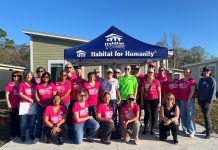 A large group of volunteers gathered at Volusia Woods for the Habitat for Humanity of St. Johns County annual Women Build event held March 6 and 7. Photo courtesy of Habitat for Humanity of St. Johns County.