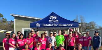 A large group of volunteers gathered at Volusia Woods for the Habitat for Humanity of St. Johns County annual Women Build event held March 6 and 7. Photo courtesy of Habitat for Humanity of St. Johns County.