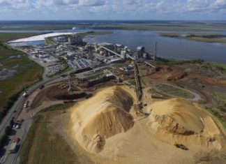 The Rayonier Advanced Materials cellulose specialties plant in Fernandina Beach. The company wants to add a bioethanol facility to the plant. Photo courtesy Rayonier Advanced Materials