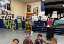 Ocean Palms Elementary brings art, STEM, fundraising and family together Students work on a collaborative art piece during Ocean Palms Elementary's Family Night. Photo courtesy Ocean Palms Elementary PTO
