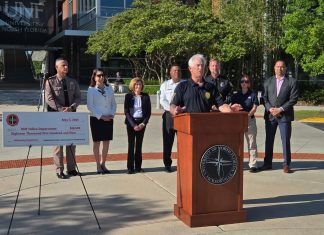 University of North Florida Police Department officials gather May 5 as the Firehouse Subs Public Safety Foundation presents an $18,509 grant for lifesaving emergency response equipment. Photo courtesy Firehouse Subs Public Safety Foundation