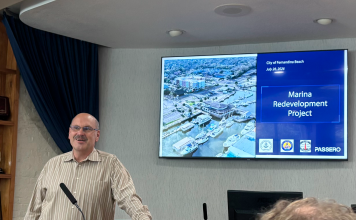 Project Manager Glen Akramoff discusses construction plans for the Fernandina Beach marina redevelopment during a stakeholder meeting Tuesday. Photo by Kate Kimmel/Nassau NewsLine