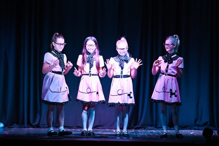 Theatre Troupe 2 Young cast members perform during Theatre Troupe 1776's "1950s Cabaret" in 2025 at the Mandarin Community Club. Photo courtesy of Theatre Troupe 1776.