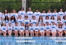 The First Coast Y FLYERS Competitive Team gathers for a group photo. Photo courtesy First Coast YMCA