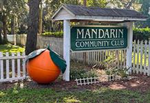 The Mandarin Community Club's entrance sign welcomes visitors to the historic Mandarin site, home to this year's citrus fundraiser. Photo courtesy of Mandarin Community Club