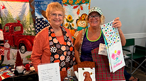 Vendors display handmade quilted towels and linens at a past Mandarin Garden Club Craft Fair. Photo courtesy of Mandarin Garden Club