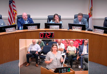 Agnes Lyden of Fernandina Beach addresses the Nassau County Board of County Commissioners on Sept. 28, speaking out against reduced library services and emphasizing their importance in bridging the digital divide for families. Photo courtesy Nassau County Board of County Commissioners