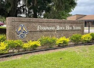Fernandina Beach High School entrance sign. Submitted