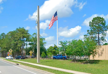 The American flag near the intersection of Old St. Augustine Road and Hartley Road in Mandarin, seen here in a file image, has been down for repairs for several weeks. Photo: Google Maps