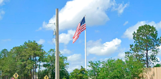 The American flag near the intersection of Old St. Augustine Road and Hartley Road in Mandarin, seen here in a file image, has been down for repairs for several weeks. Photo: Google Maps