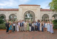 The inaugural class of Jones Fellows gathers with mentors, members of the Jones family and School leadership at the Welcome Dinner marking the launch of the Jones Fellows Program. Photo courtesy The Bolles School